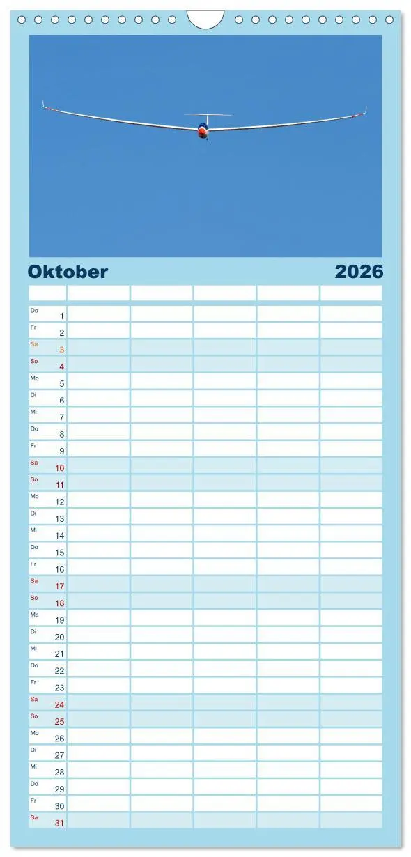 Bild: 9783516498929 | Familienplaner 2026 - Meister in der Schwebe: Segelflugzeuge mit 5...
