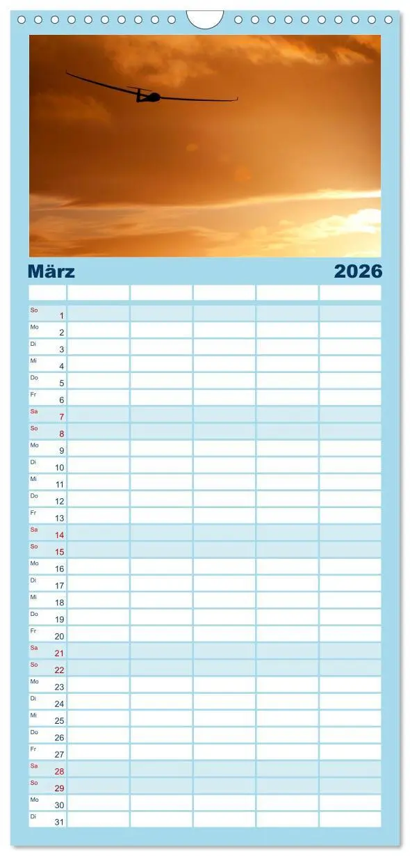 Bild: 9783516498929 | Familienplaner 2026 - Meister in der Schwebe: Segelflugzeuge mit 5...