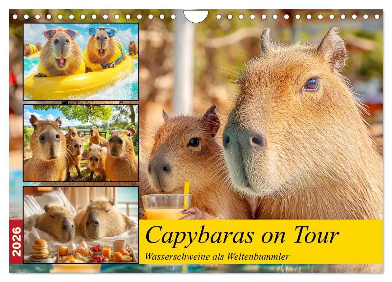 Cover: 9783516708929 | Capybaras on Tour. Wasserschweine als Weltenbummler (Wandkalender...