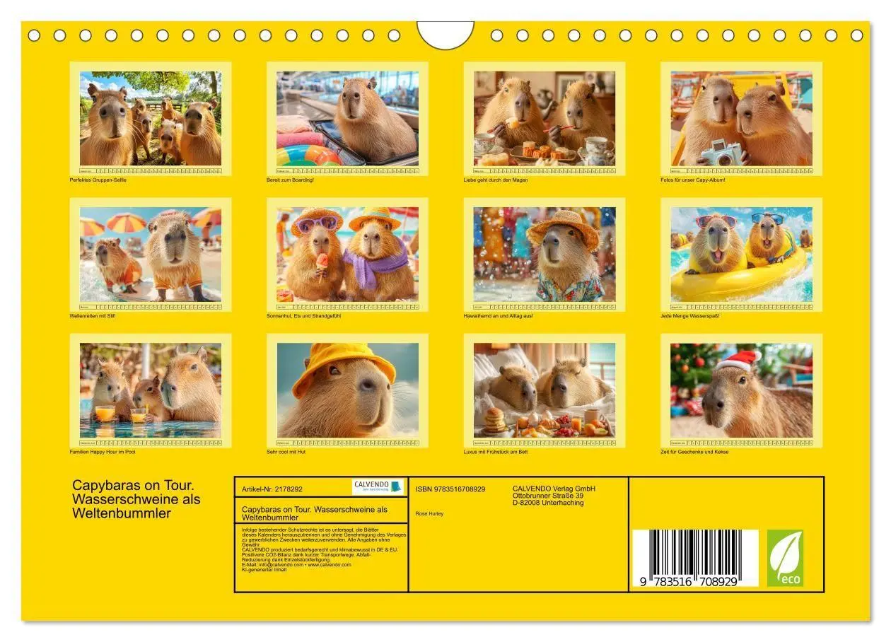 Bild: 9783516708929 | Capybaras on Tour. Wasserschweine als Weltenbummler (Wandkalender...