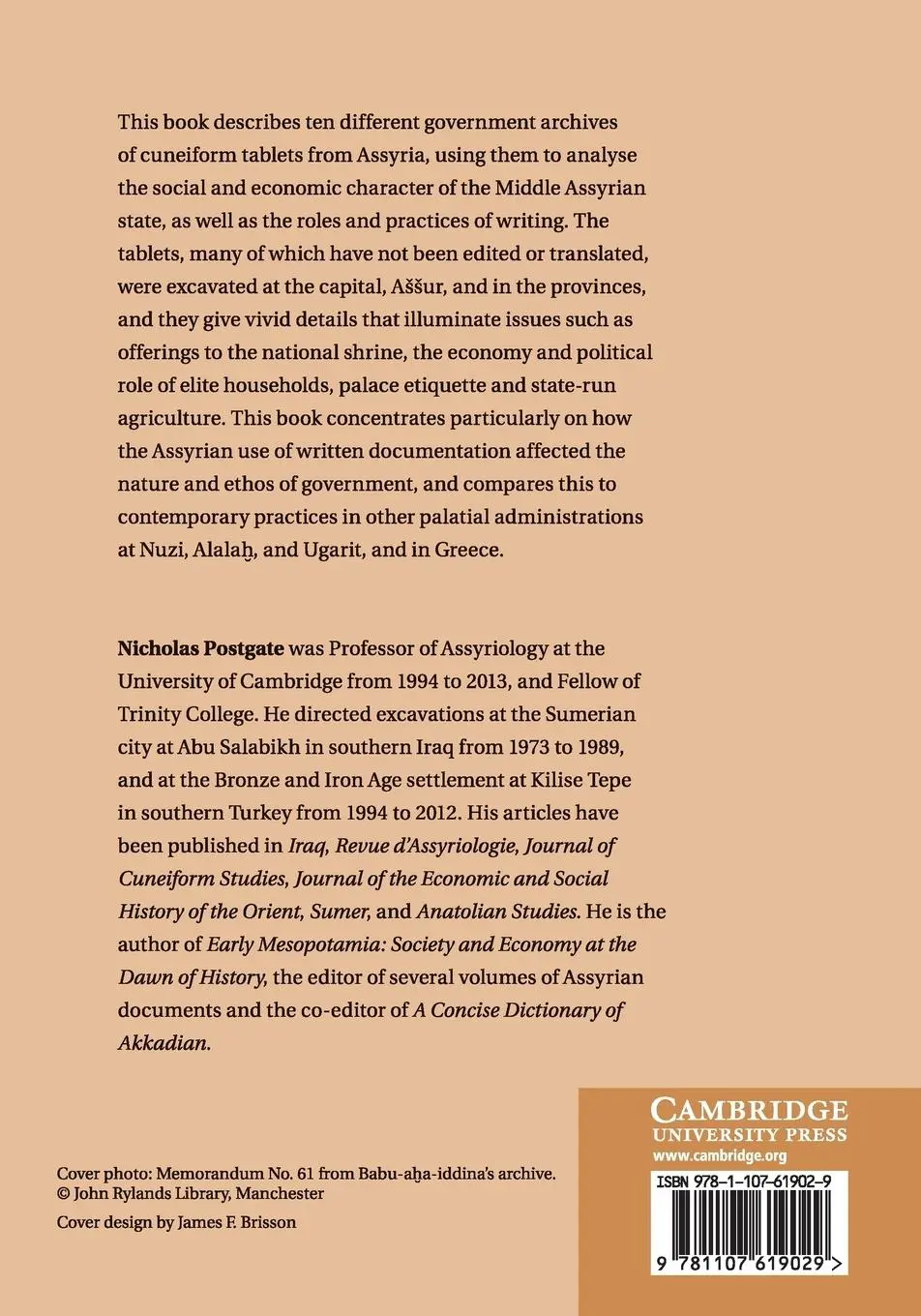 Rückseite: 9781107619029 | Bronze Age Bureaucracy | Nicholas Postgate | Taschenbuch | Englisch