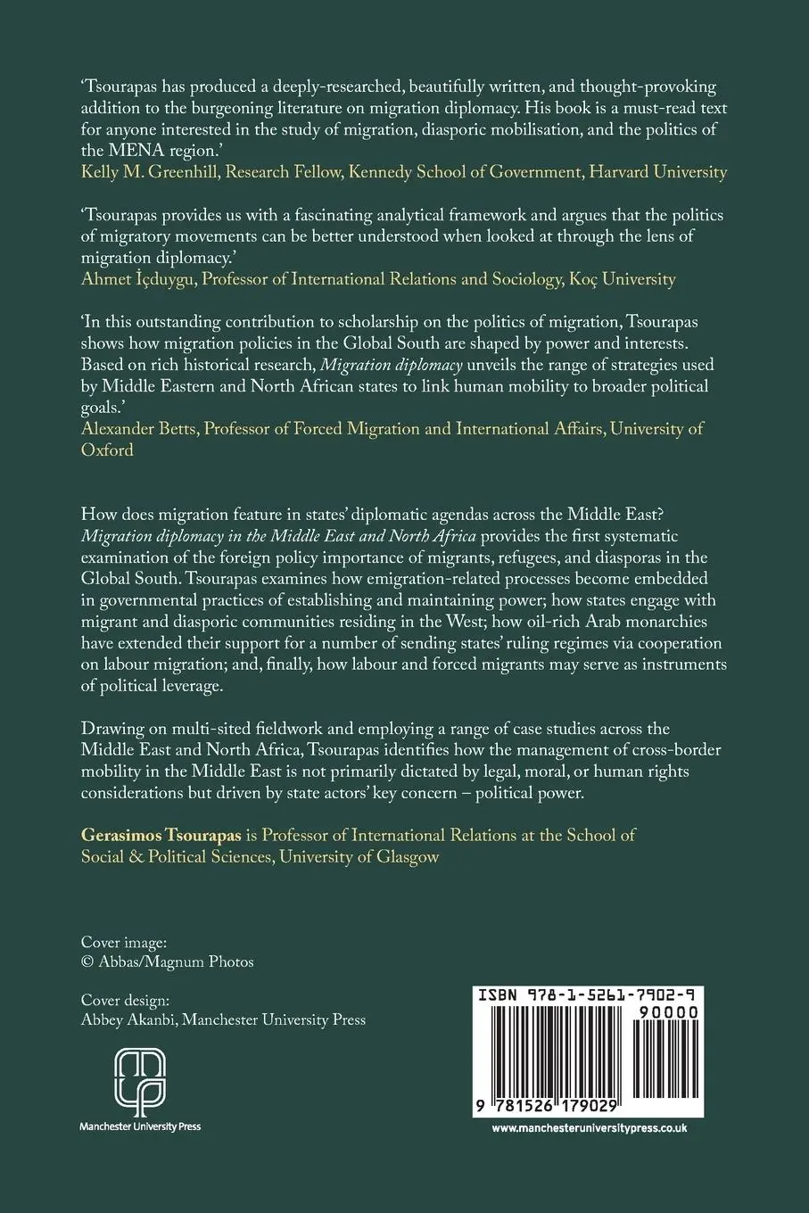 Rückseite: 9781526179029 | Migration diplomacy in the Middle East and North Africa | Tsourapas