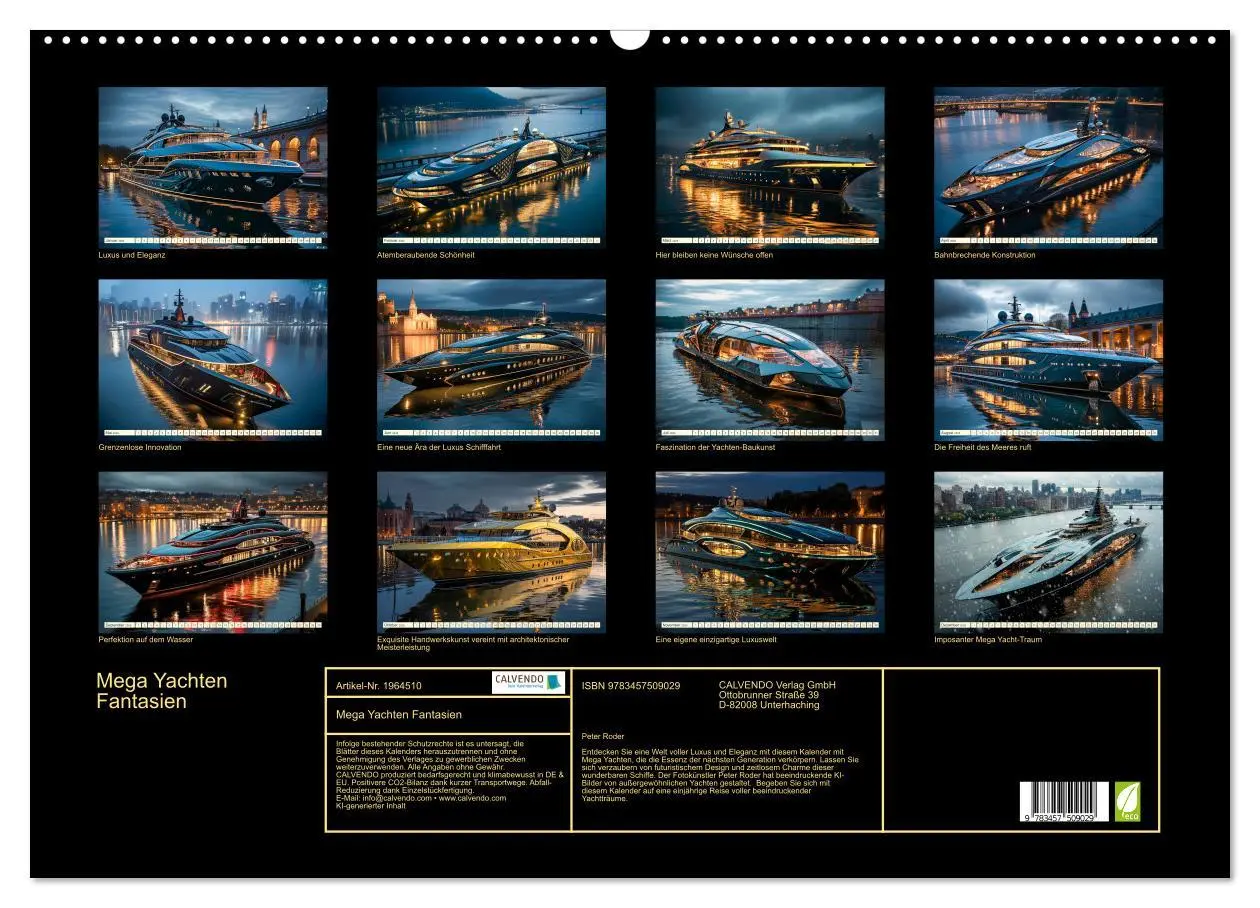 Bild: 9783457509029 | Mega Yachten Fantasien (Wandkalender 2026 DIN A2 quer), CALVENDO...