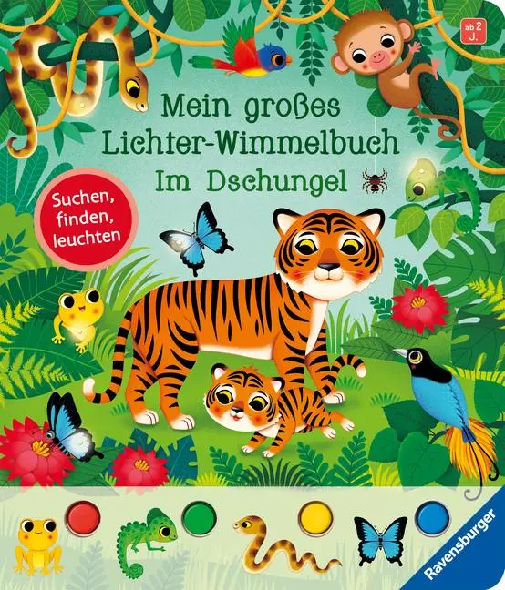 Cover: 9783473419029 | Mein großes Lichter-Wimmelbuch - Im Dschungel | Sandra Grimm | Buch