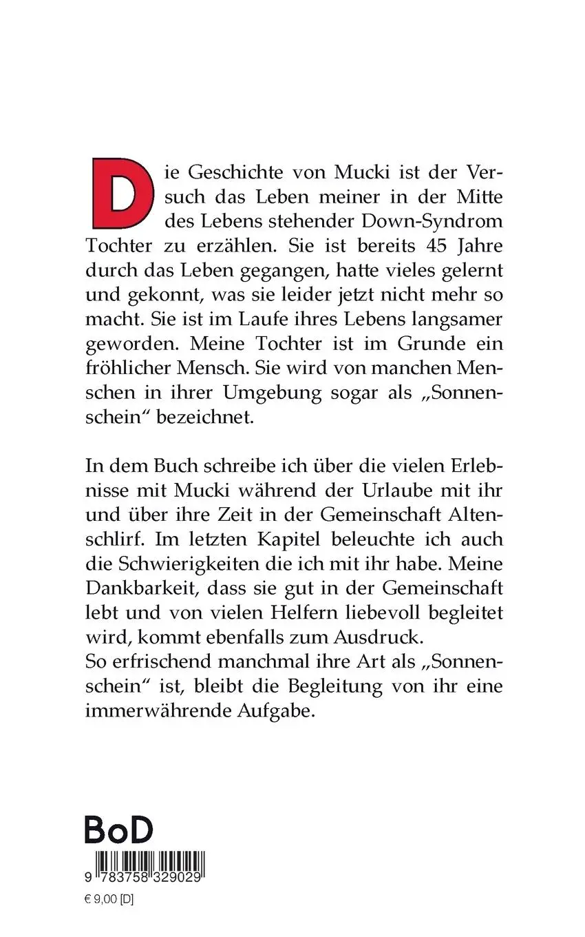 Rückseite: 9783758329029 | Mucki | Leben mit Down Syndrom | Jörg Sielaff | Taschenbuch | 112 S.
