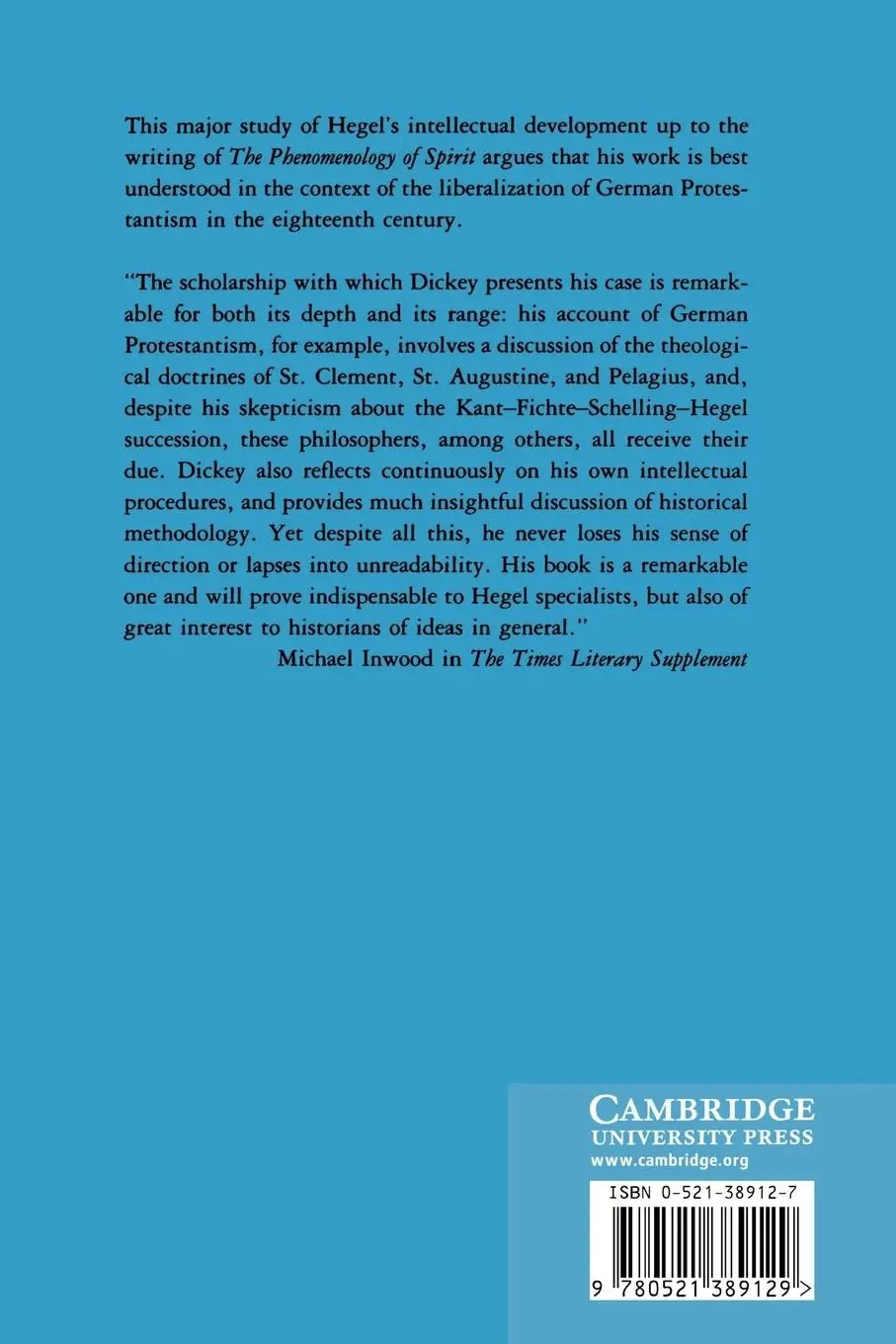 Rückseite: 9780521389129 | Hegel | Religion, Economics, and the Politics of Spirit, 1770 1807