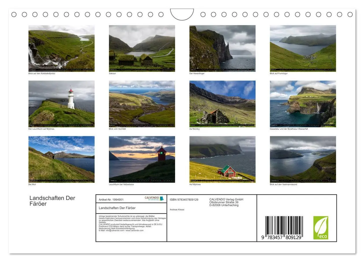 Bild: 9783457809129 | Landschaften Der Färöer (Wandkalender 2026 DIN A4 quer), CALVENDO...