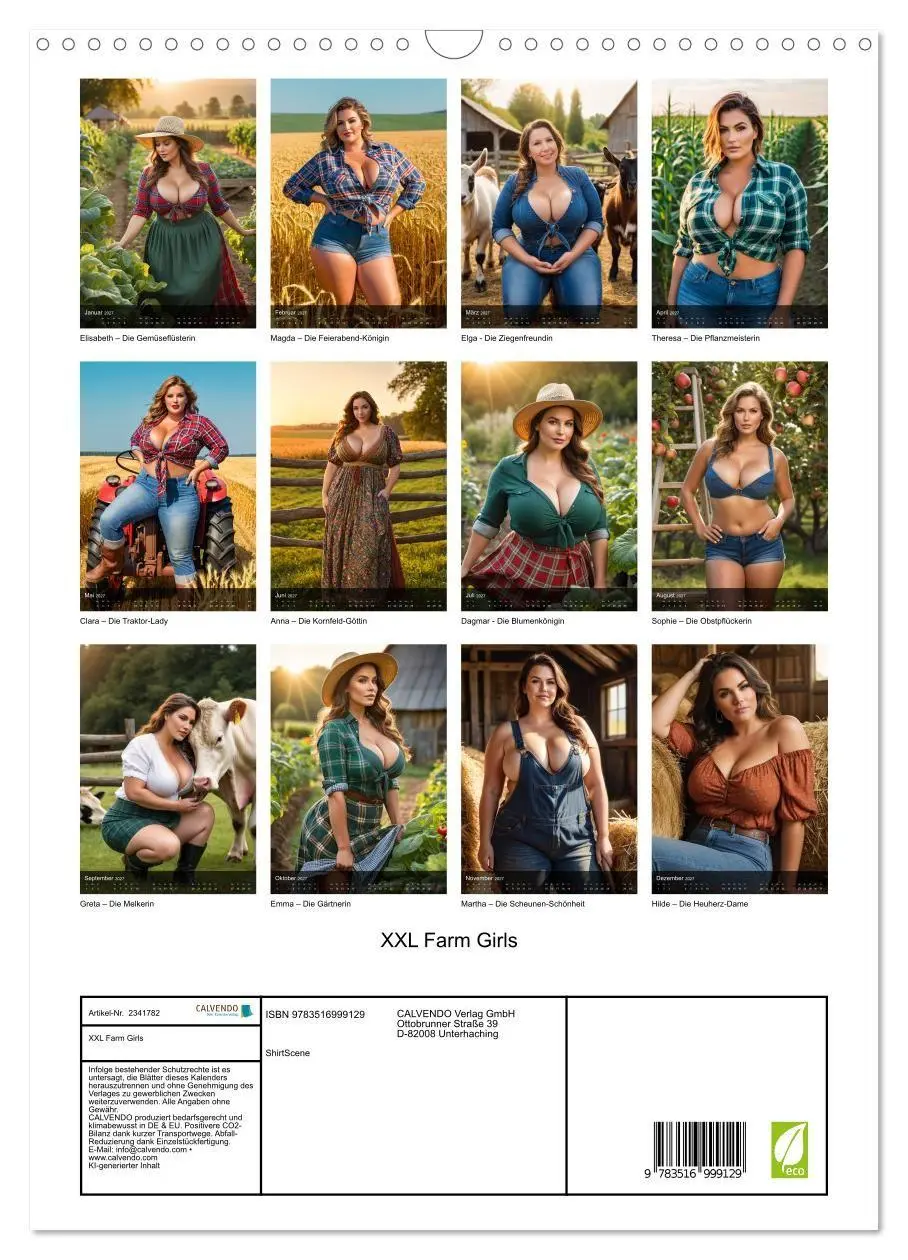 Bild: 9783516999129 | XXL Farm Girls (Wandkalender 2027 DIN A3 hoch), CALVENDO...
