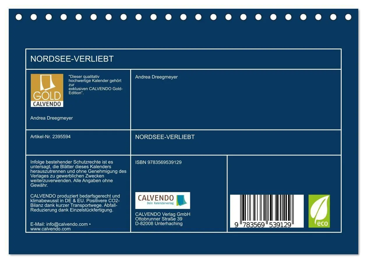 Bild: 9783569539129 | NORDSEE-VERLIEBT (Tischkalender 2027 DIN A5 quer), CALVENDO...