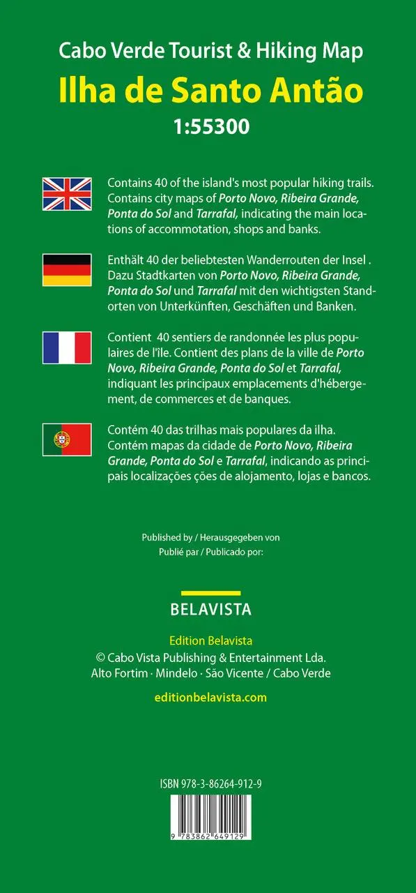 Rückseite: 9783862649129 | Santo Antão (Antao) 1:55300 | Edition Belavista | (Land-)Karte | 2023