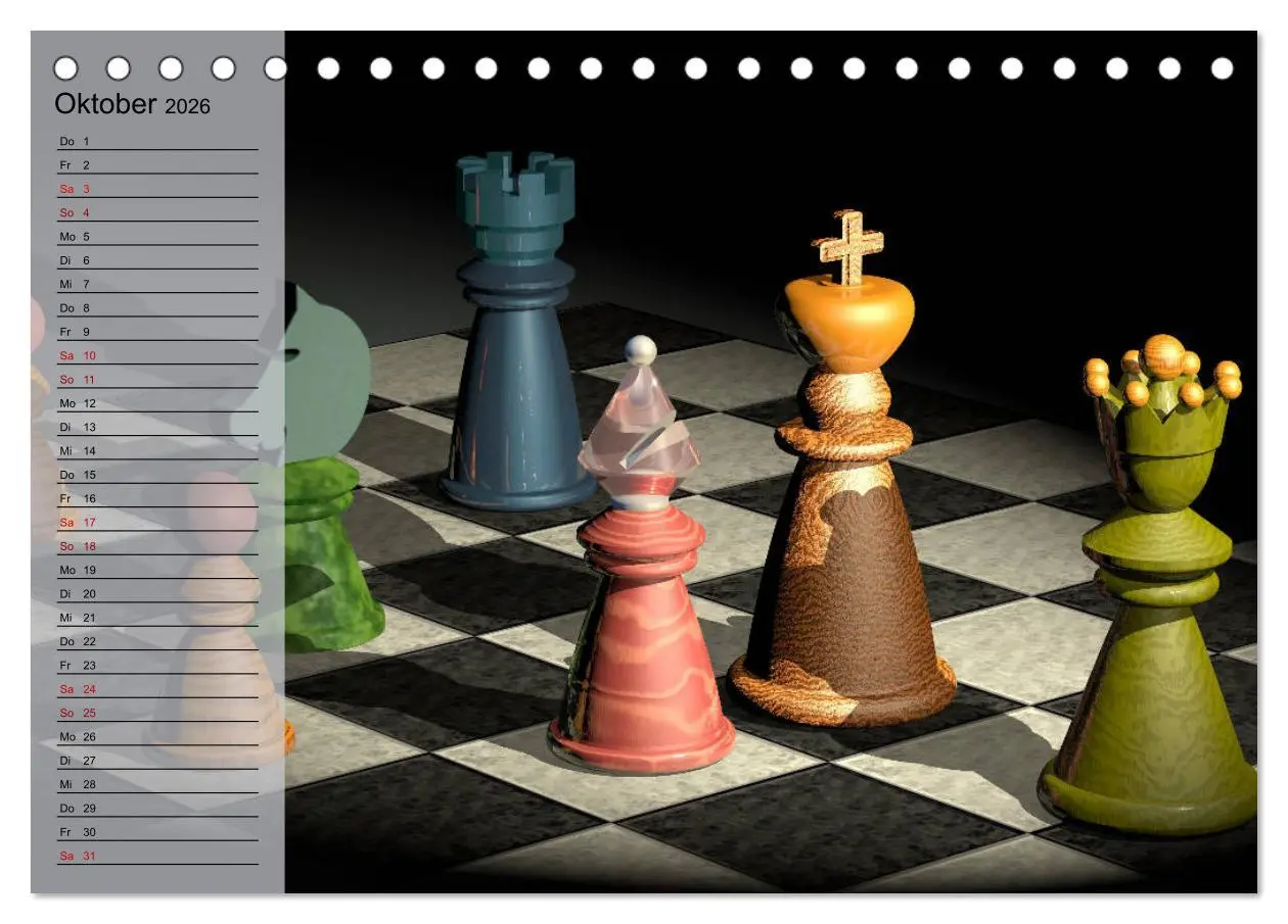 Bild: 9783457939529 | SCHACH - Spiel der Könige (Tischkalender 2026 DIN A5 quer),...