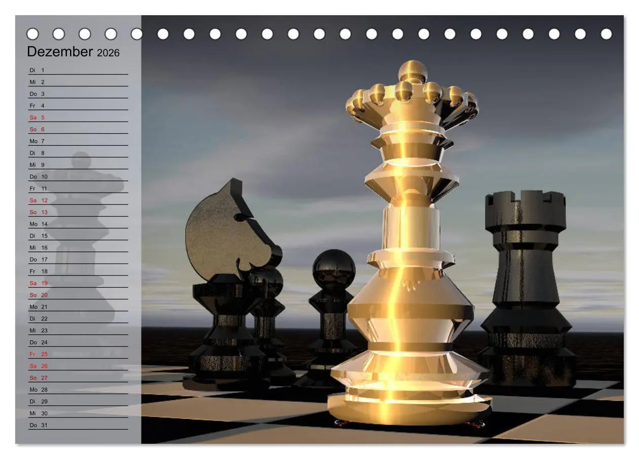 Bild: 9783457939529 | SCHACH - Spiel der Könige (Tischkalender 2026 DIN A5 quer),...