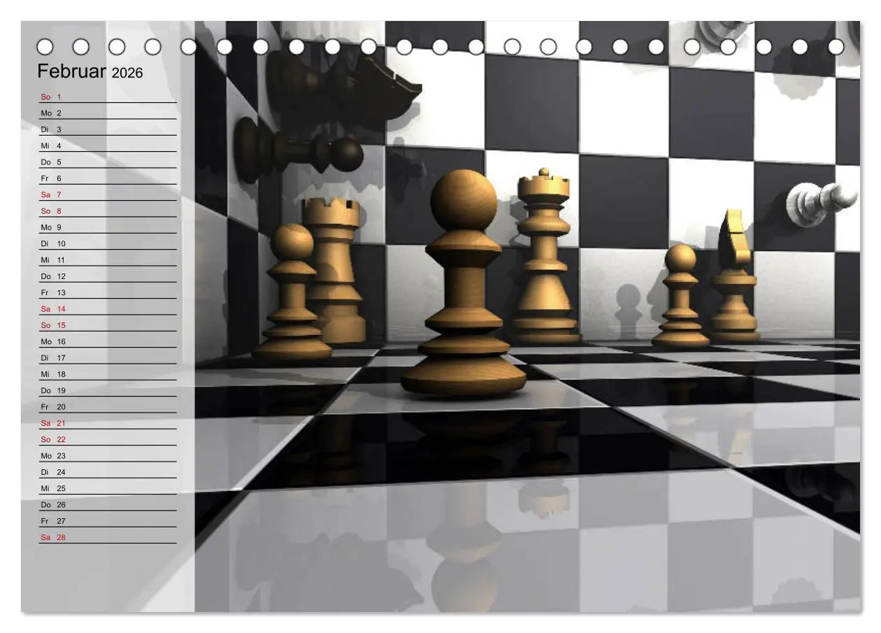 Bild: 9783457939529 | SCHACH - Spiel der Könige (Tischkalender 2026 DIN A5 quer),...