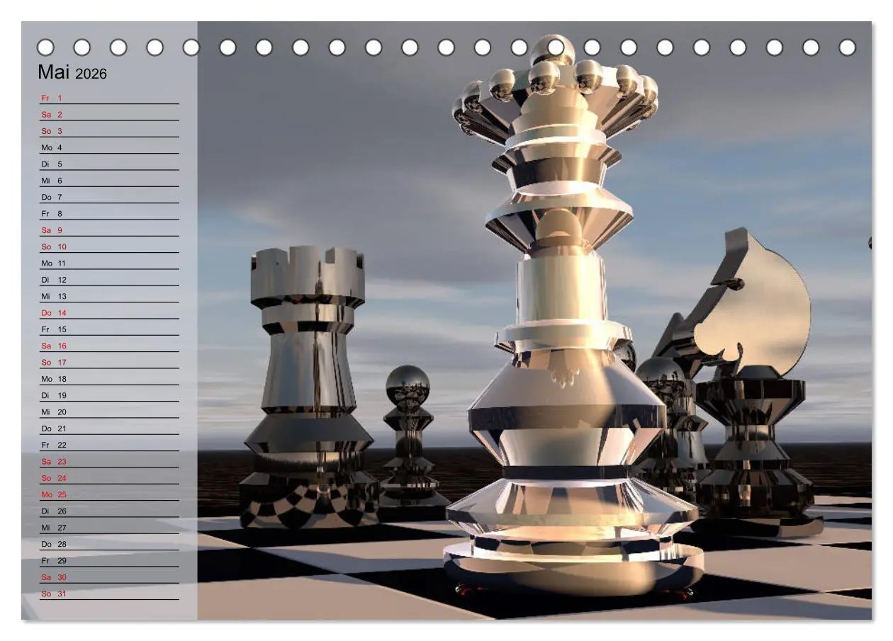 Bild: 9783457939529 | SCHACH - Spiel der Könige (Tischkalender 2026 DIN A5 quer),...