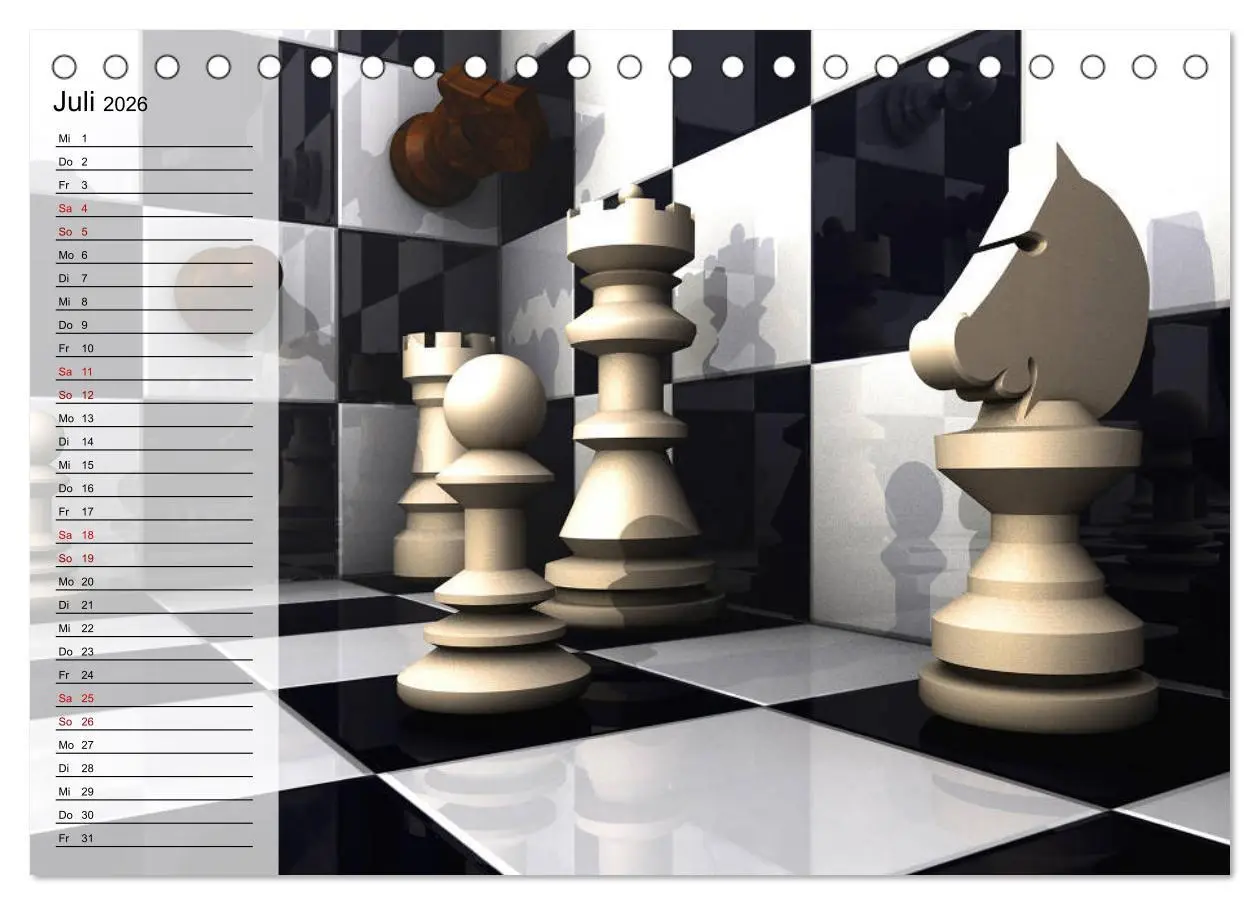 Bild: 9783457939529 | SCHACH - Spiel der Könige (Tischkalender 2026 DIN A5 quer),...