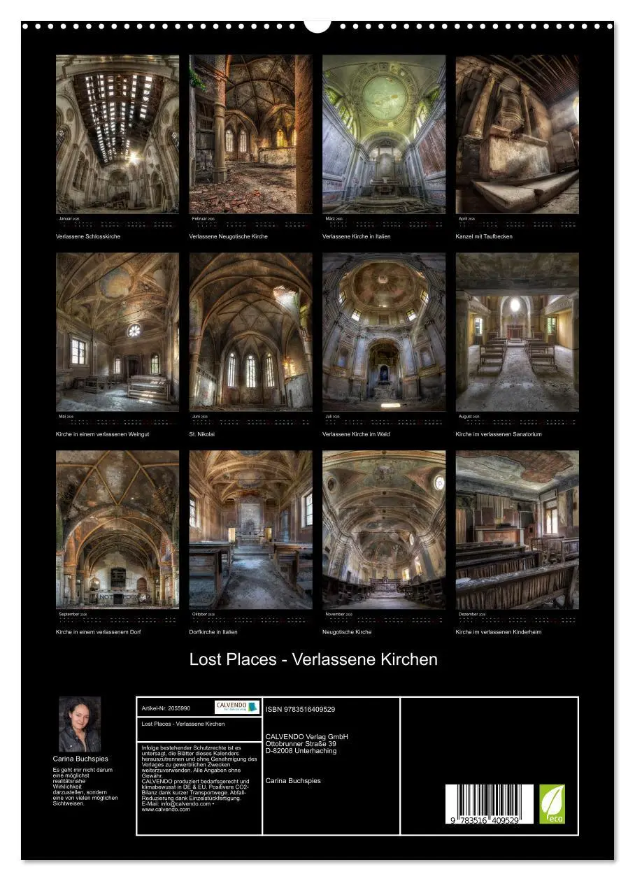Bild: 9783516409529 | Lost Places - Verlassene Kirchen (hochwertiger Premium Wandkalender...