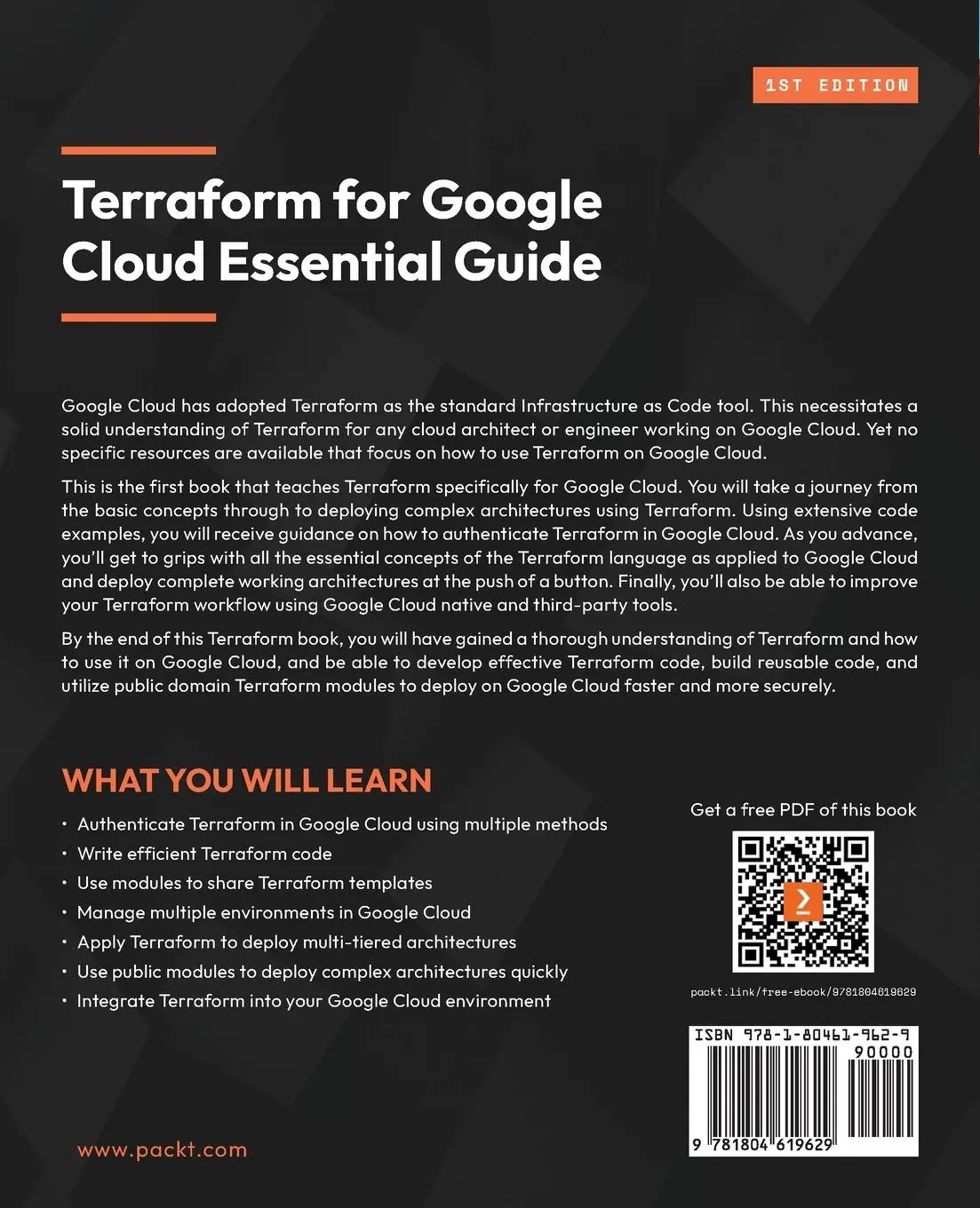 Rückseite: 9781804619629 | Terraform for Google Cloud Essential Guide | Bernd Nordhausen | Buch