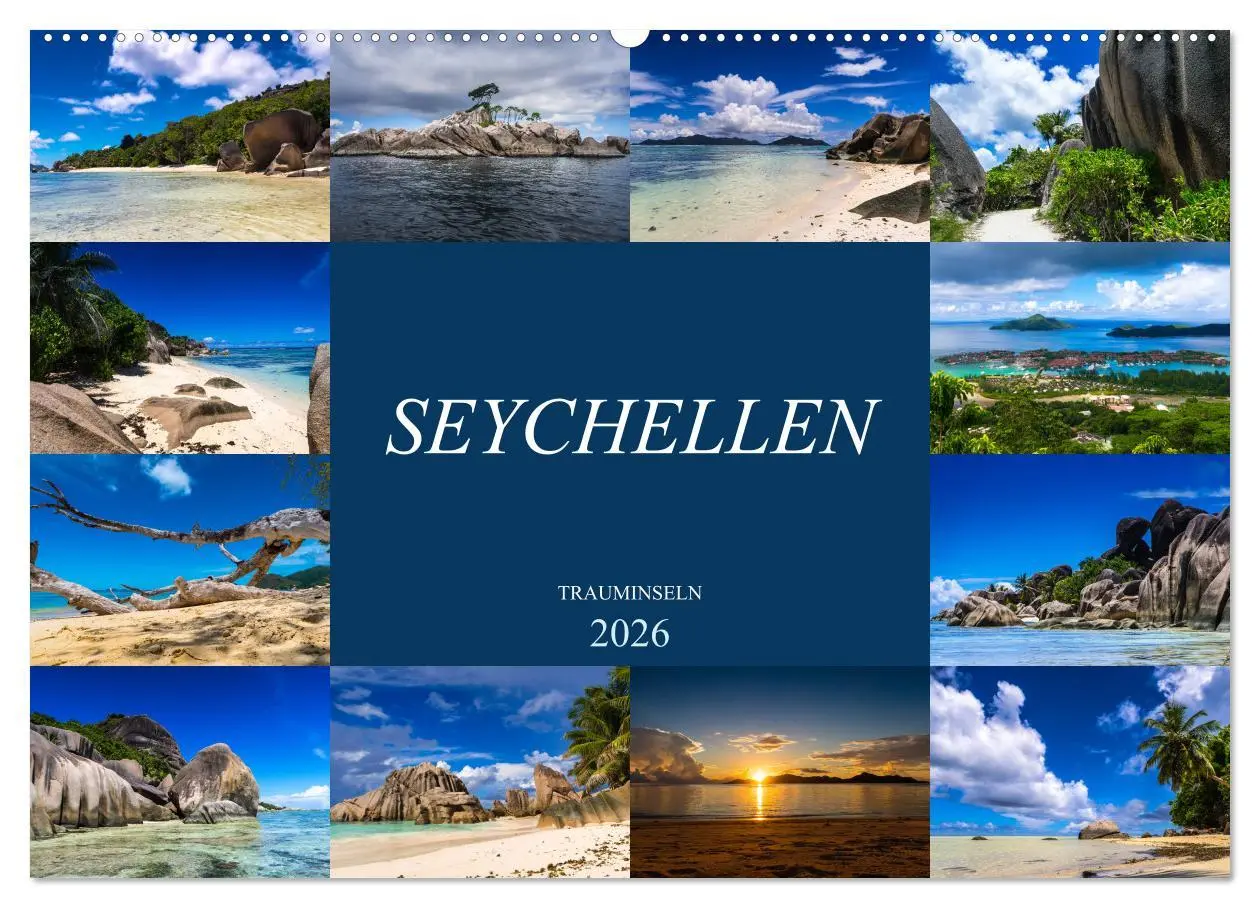 Cover: 9783457859629 | Trauminseln Seychellen (Wandkalender 2026 DIN A2 quer), CALVENDO...