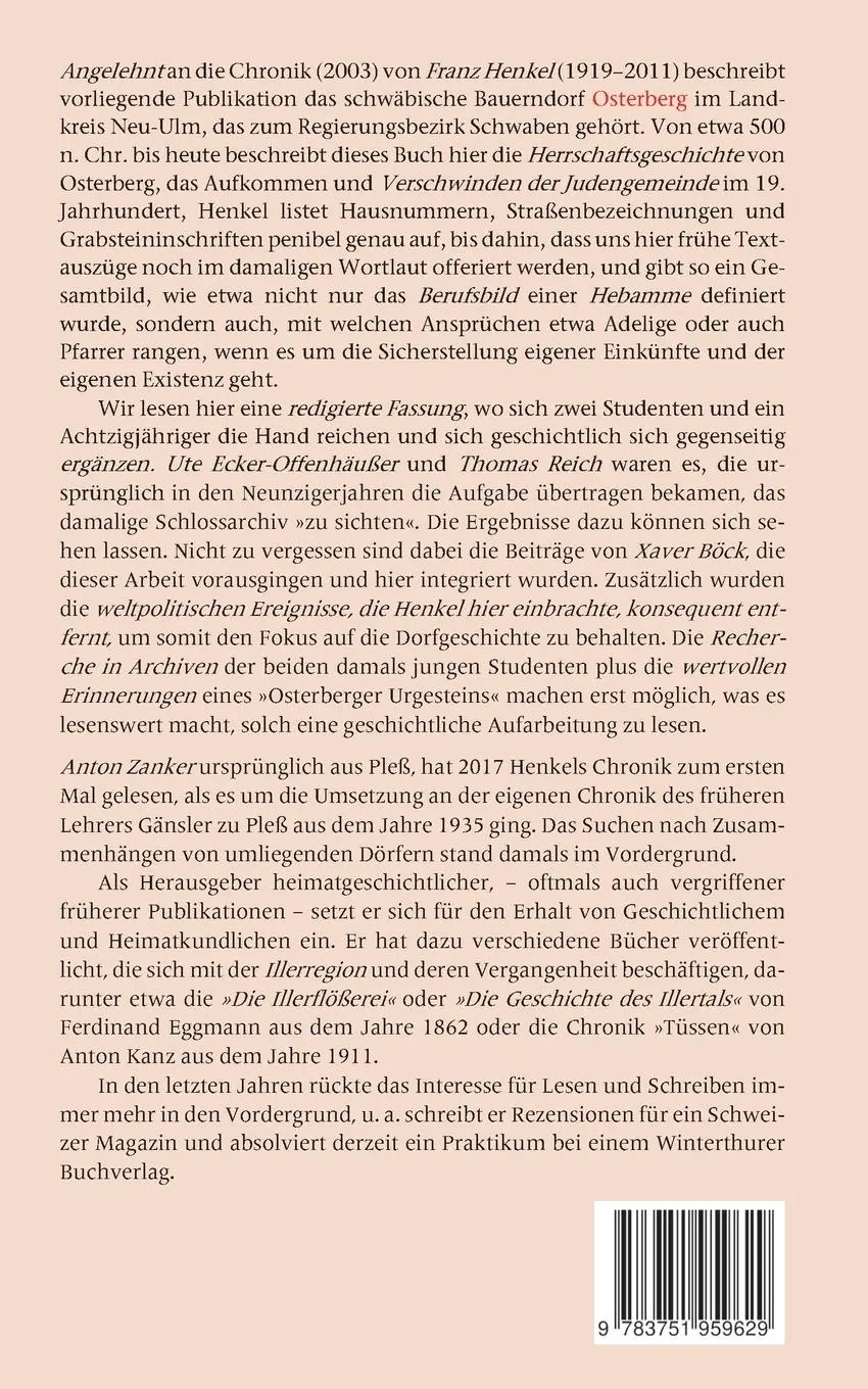Rückseite: 9783751959629 | Wie's früher war | Chronik Osterberg-Weiler | Franz Henkel u. a.