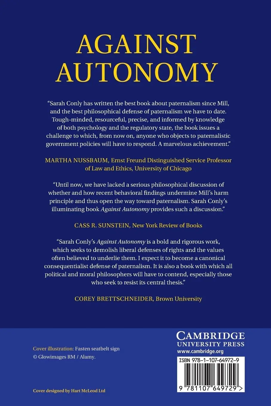 Rückseite: 9781107649729 | Against Autonomy | Justifying Coercive Paternalism | Sarah Conly