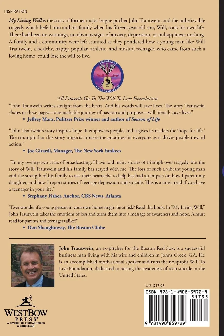 Rückseite: 9781490859729 | My Living Will | A Father's Story of Loss &amp; Hope | John Trautwein