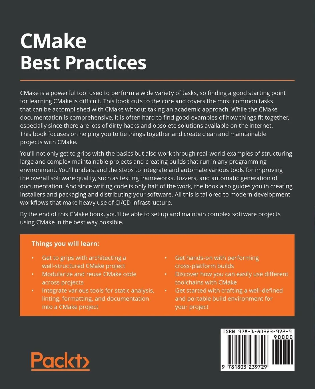 Rückseite: 9781803239729 | CMake Best Practices | Dominik Berner (u. a.) | Taschenbuch | Englisch