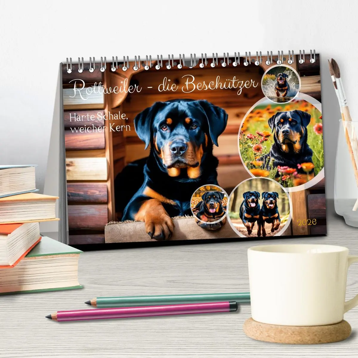 Bild: 9783457399729 | Rottweiler - die Beschützer (Tischkalender 2026 DIN A5 quer),...