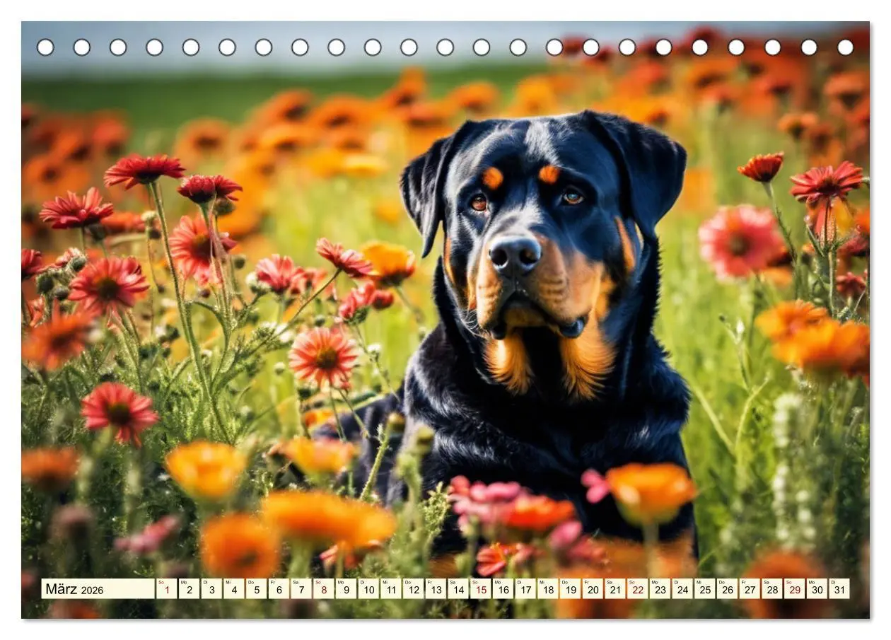 Bild: 9783457399729 | Rottweiler - die Beschützer (Tischkalender 2026 DIN A5 quer),...