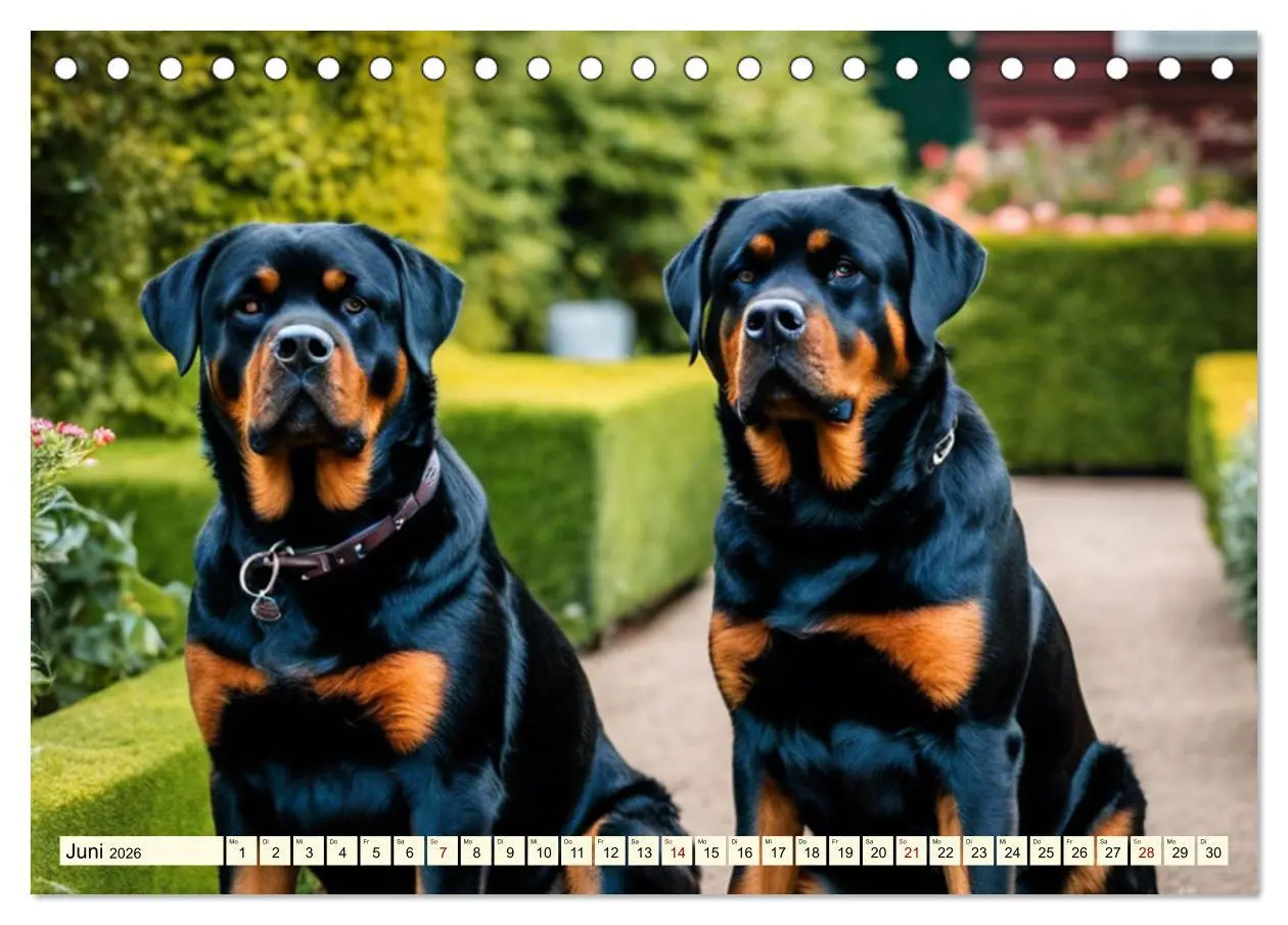 Bild: 9783457399729 | Rottweiler - die Beschützer (Tischkalender 2026 DIN A5 quer),...