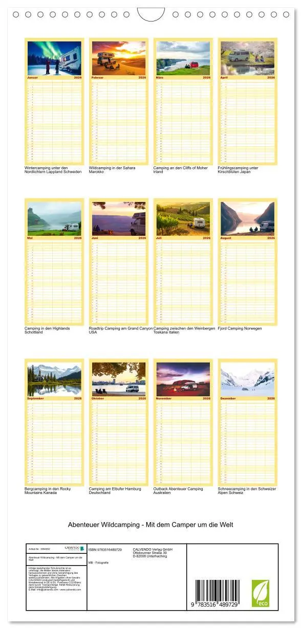 Bild: 9783516489729 | Familienplaner 2026 - Abenteuer Wildcamping - Mit dem Camper um die...