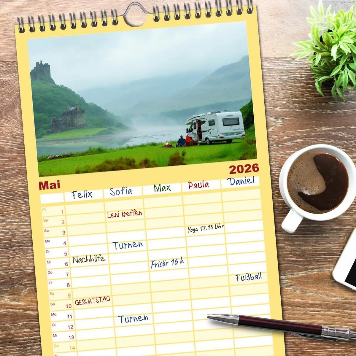 Bild: 9783516489729 | Familienplaner 2026 - Abenteuer Wildcamping - Mit dem Camper um die...