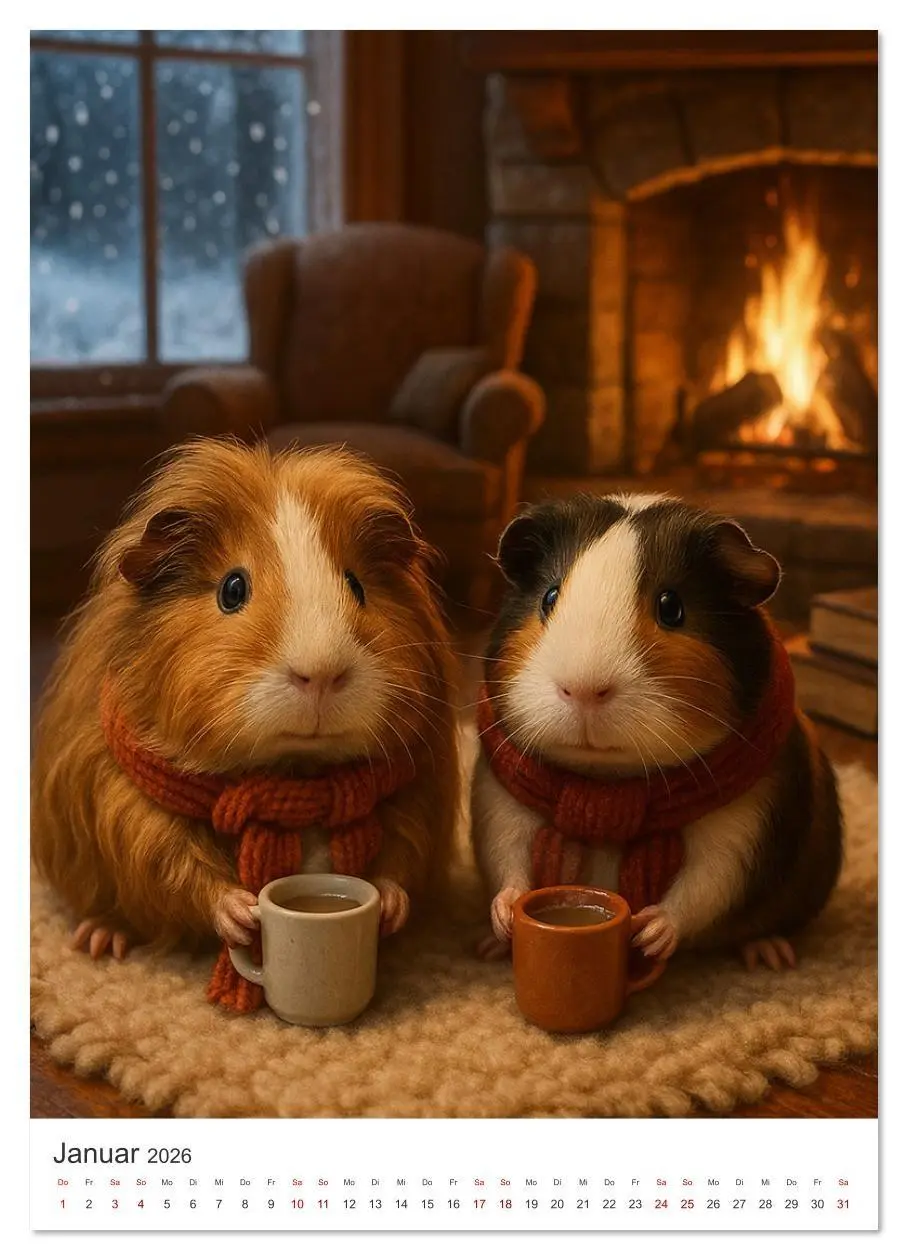 Bild: 9783516629729 | Cozy Moments - Meerschweinchen Kalender (hochwertiger Premium...