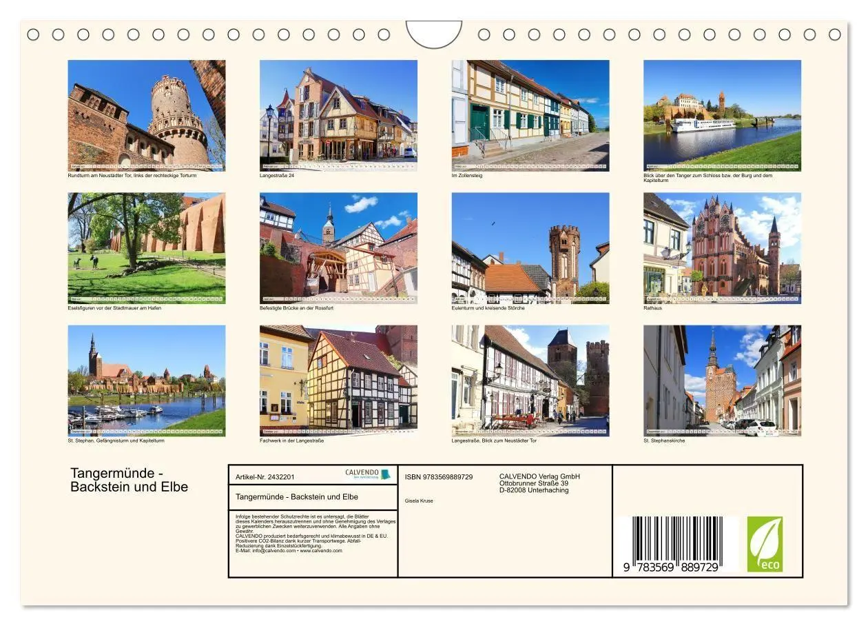 Bild: 9783569889729 | Tangermünde - Backstein und Elbe (Wandkalender 2027 DIN A4 quer),...