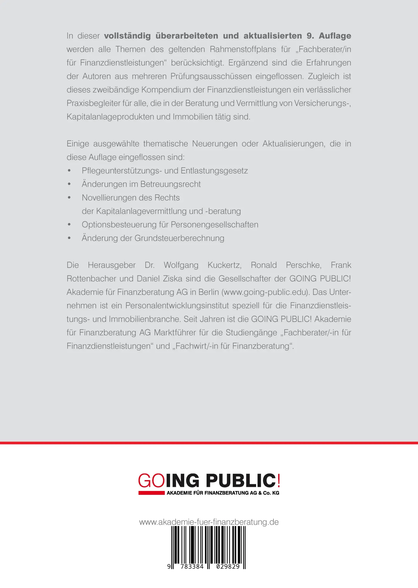Rückseite: 9783384029829 | Praxiswissen Finanzdienstleistungen | AG | Buch | 736 S. | Deutsch