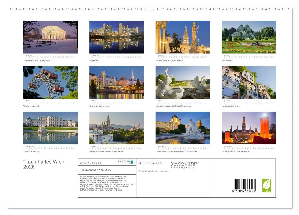 Bild: 9783457769829 | Traumhaftes Wien 2026 (hochwertiger Premium Wandkalender 2026 DIN...