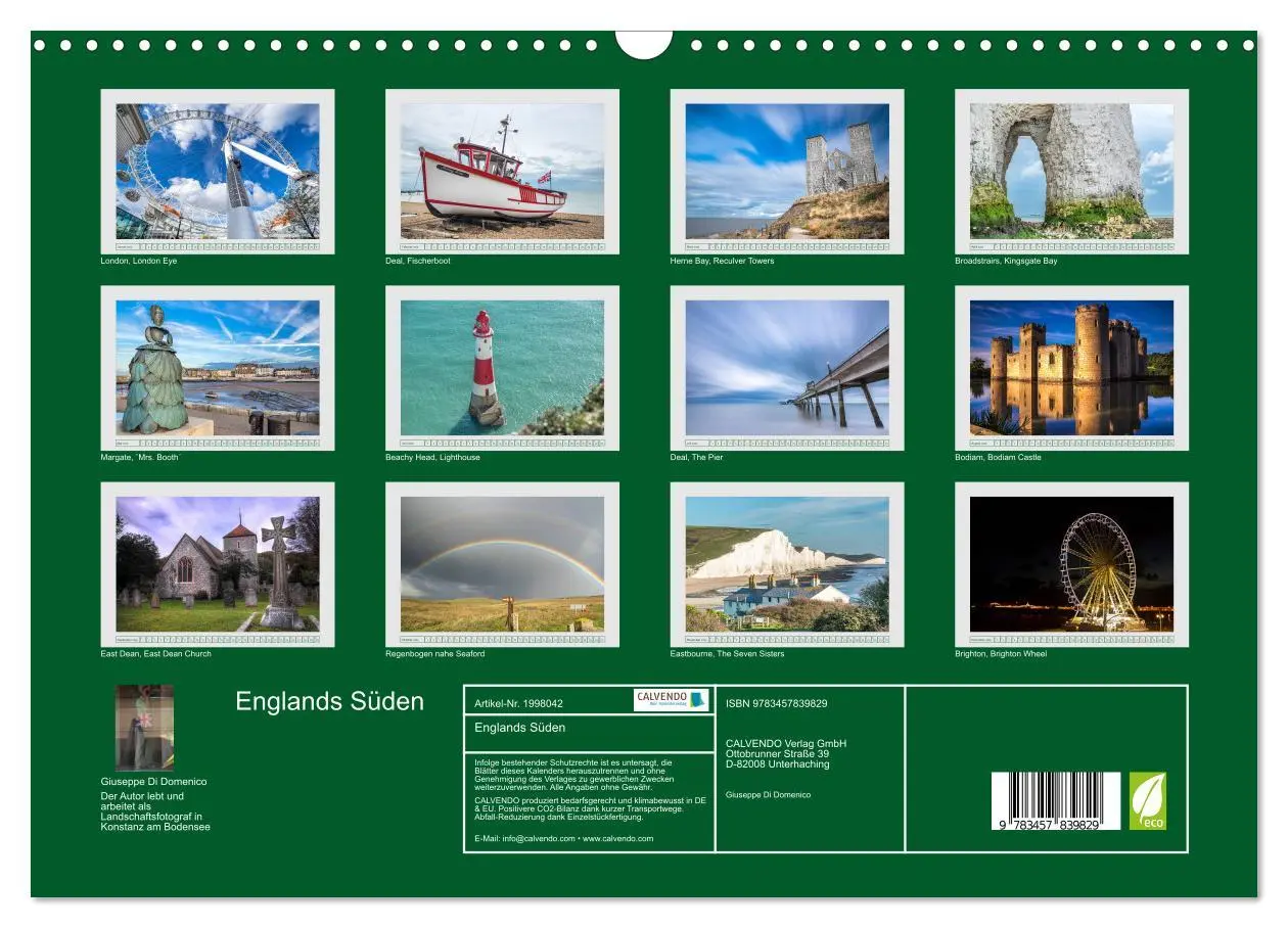 Bild: 9783457839829 | Englands Süden (Wandkalender 2026 DIN A3 quer), CALVENDO...