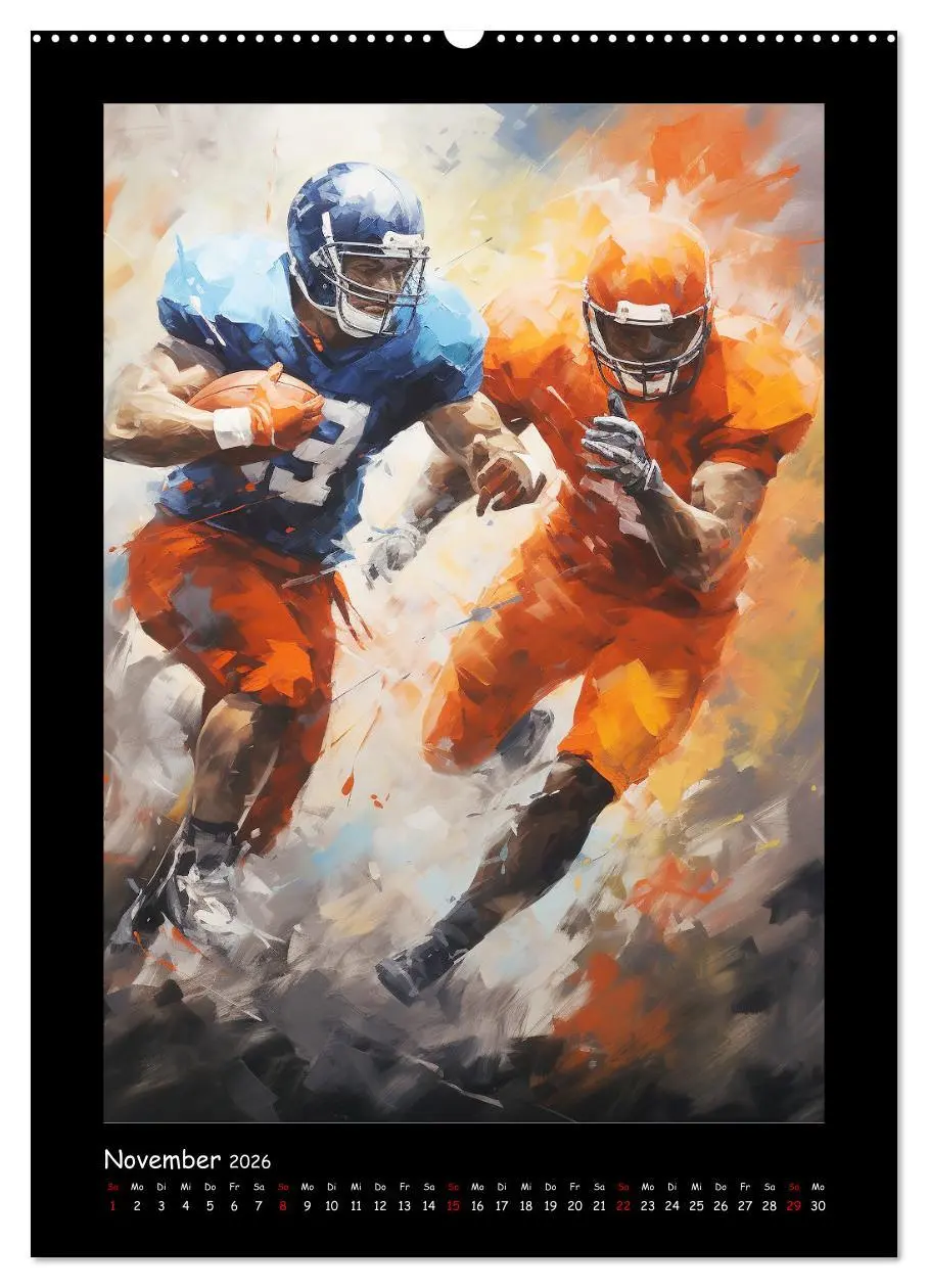 Bild: 9783516309829 | American Football. Paintings (hochwertiger Premium Wandkalender...