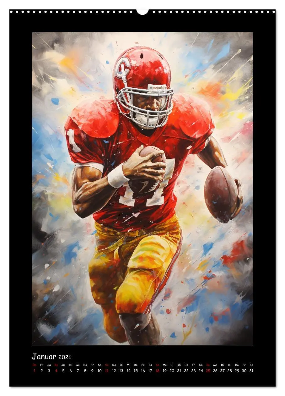Bild: 9783516309829 | American Football. Paintings (hochwertiger Premium Wandkalender...