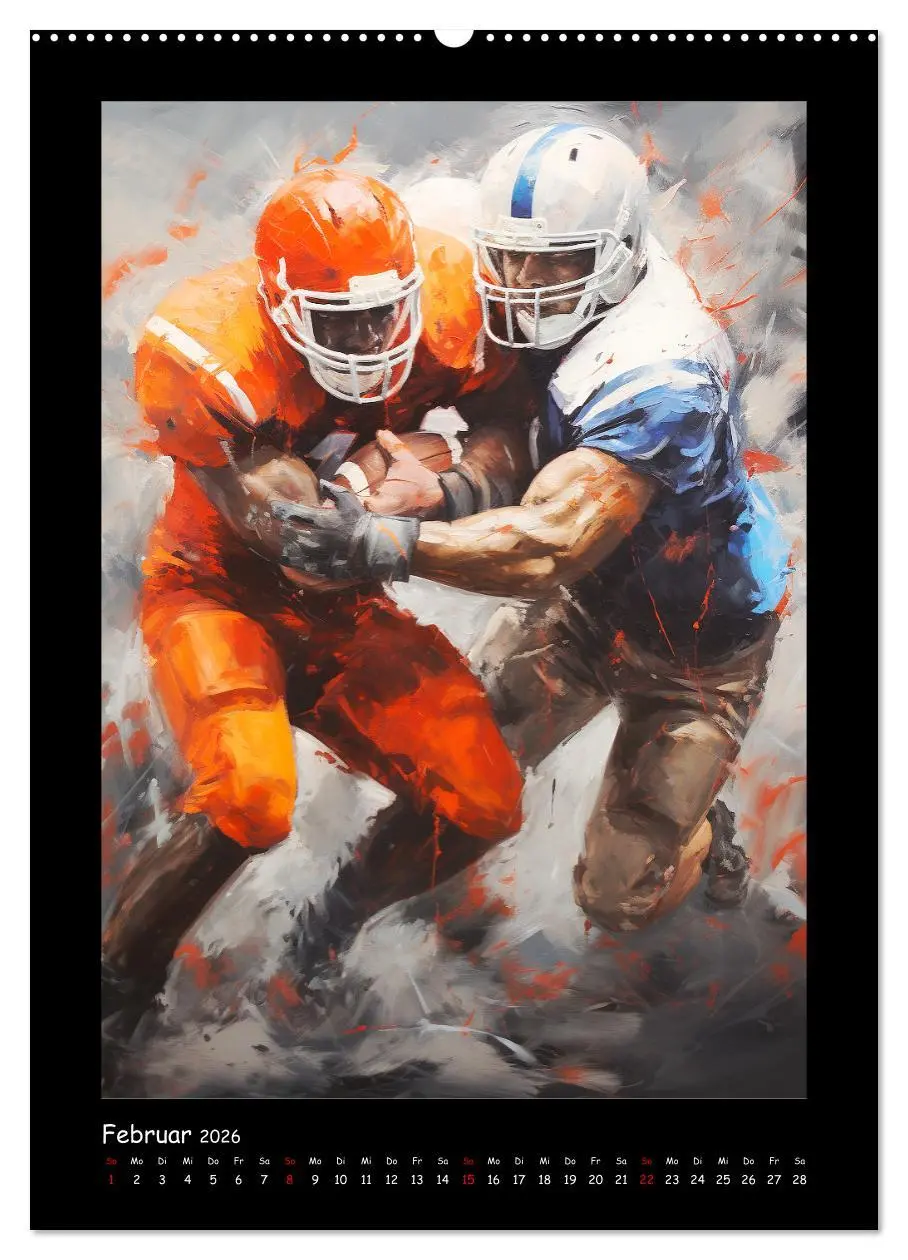 Bild: 9783516309829 | American Football. Paintings (hochwertiger Premium Wandkalender...