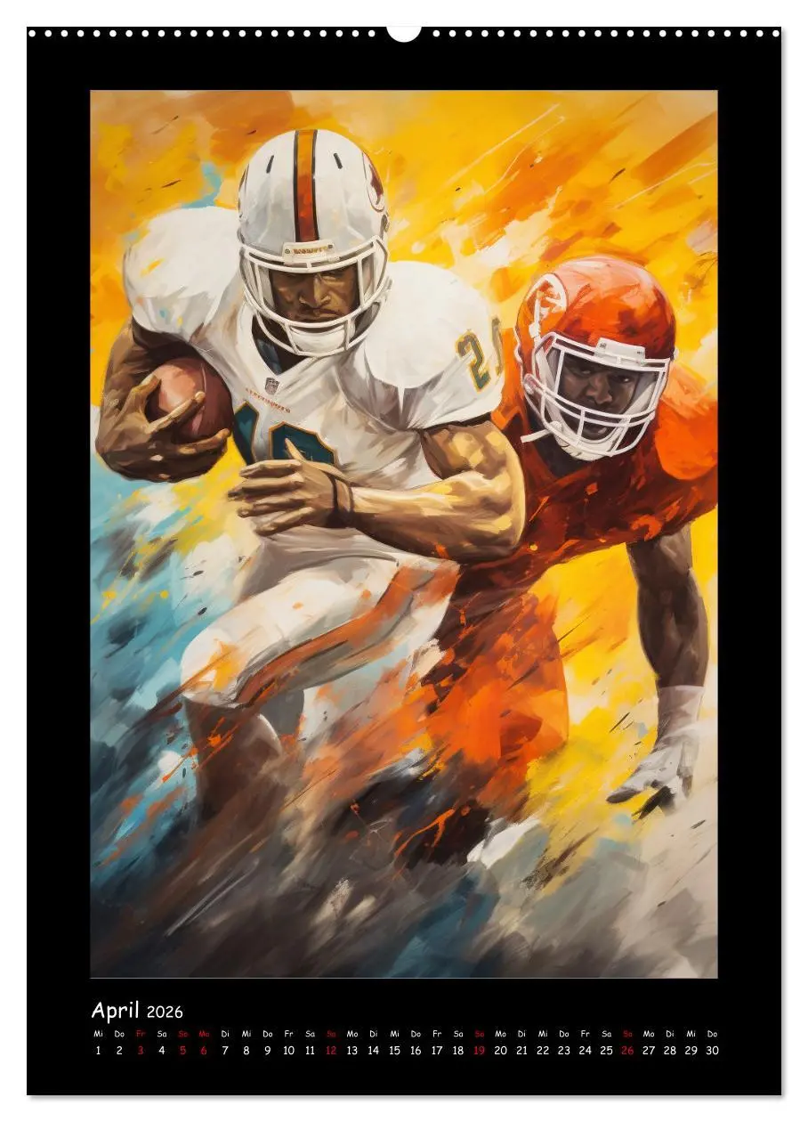 Bild: 9783516309829 | American Football. Paintings (hochwertiger Premium Wandkalender...