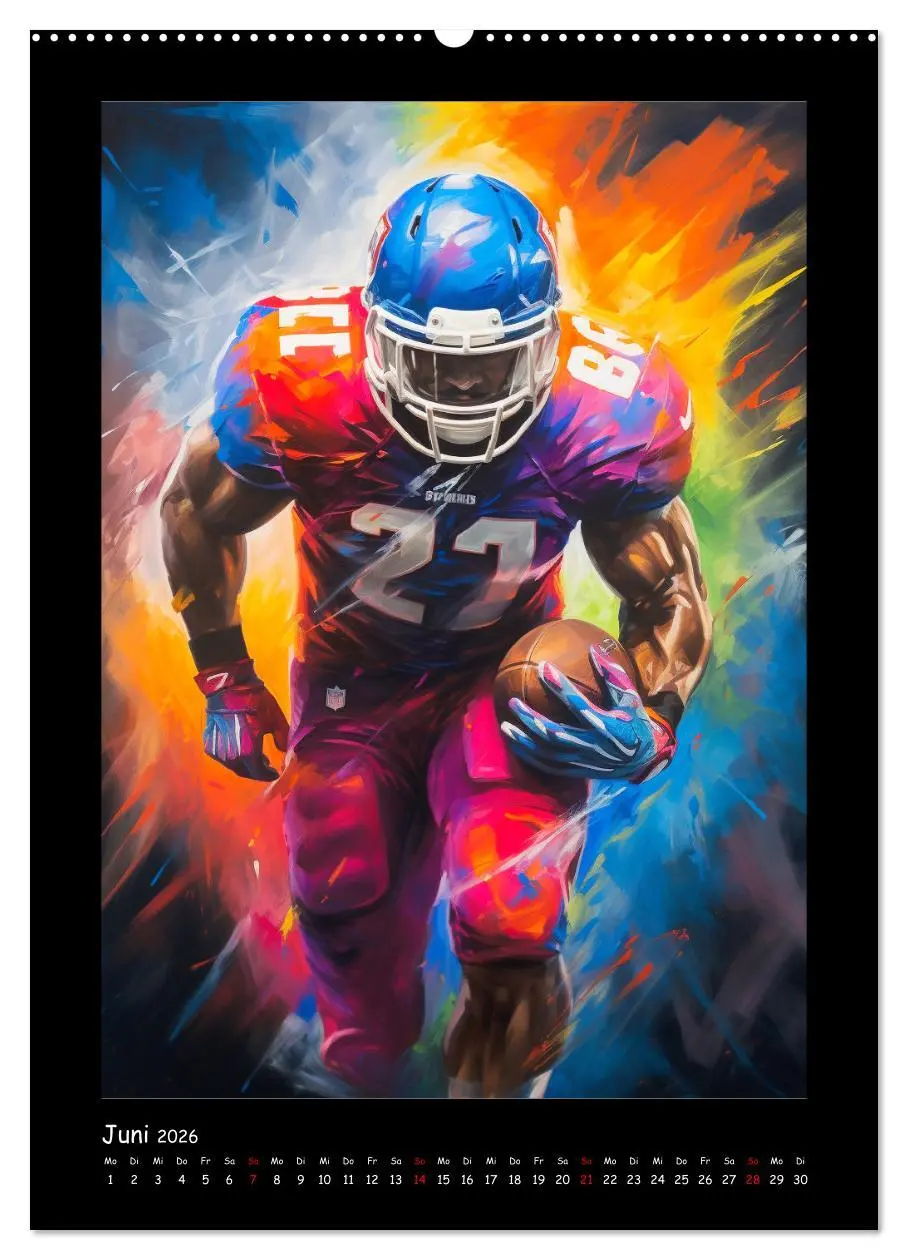 Bild: 9783516309829 | American Football. Paintings (hochwertiger Premium Wandkalender...