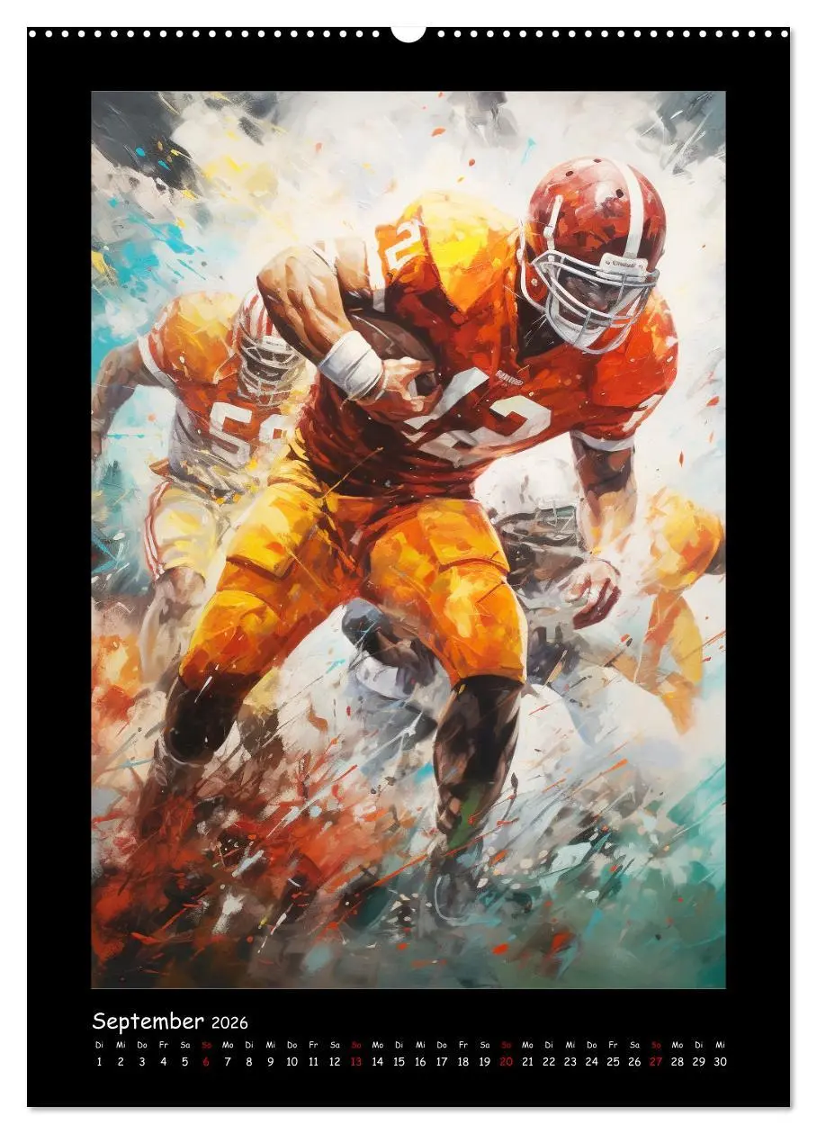 Bild: 9783516309829 | American Football. Paintings (hochwertiger Premium Wandkalender...