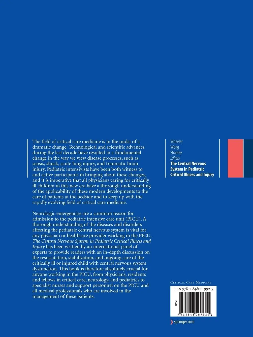 Rückseite: 9781848009929 | The Central Nervous System in Pediatric Critical Illness and Injury