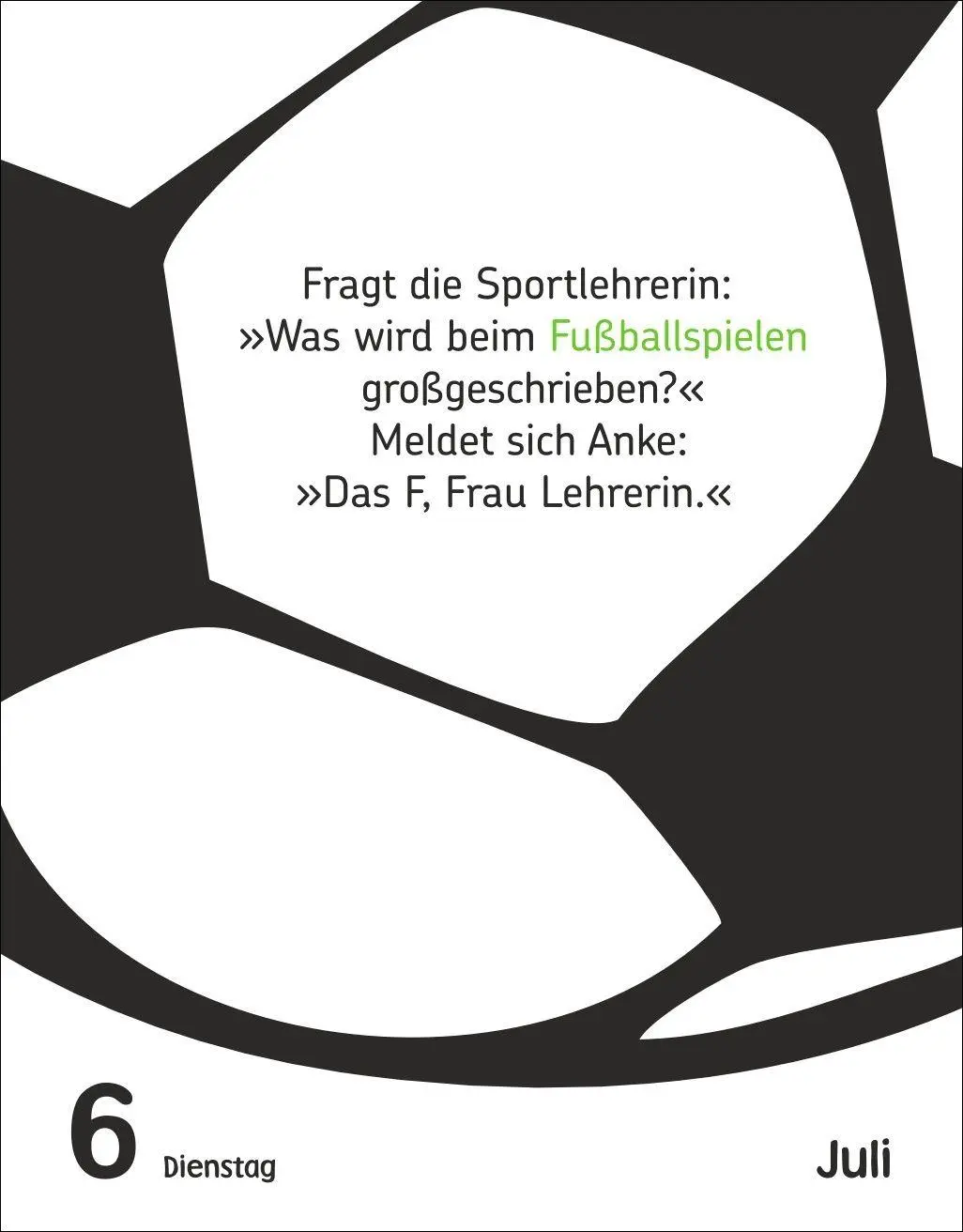 Bild: 9783840040030 | Fußballspaß für Kids Tagesabreißkalender 2027 - Witze, lustige...