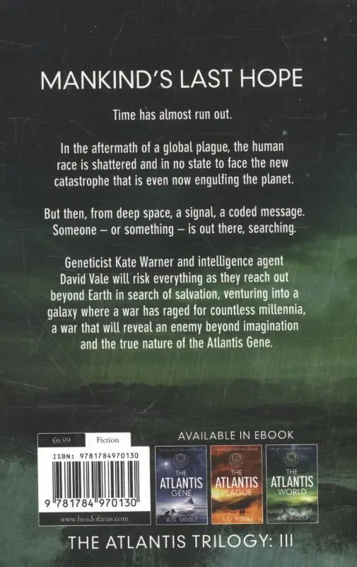 Rückseite: 9781784970130 | The Atlantis World | A G Riddle | Taschenbuch | 300 S. | Englisch