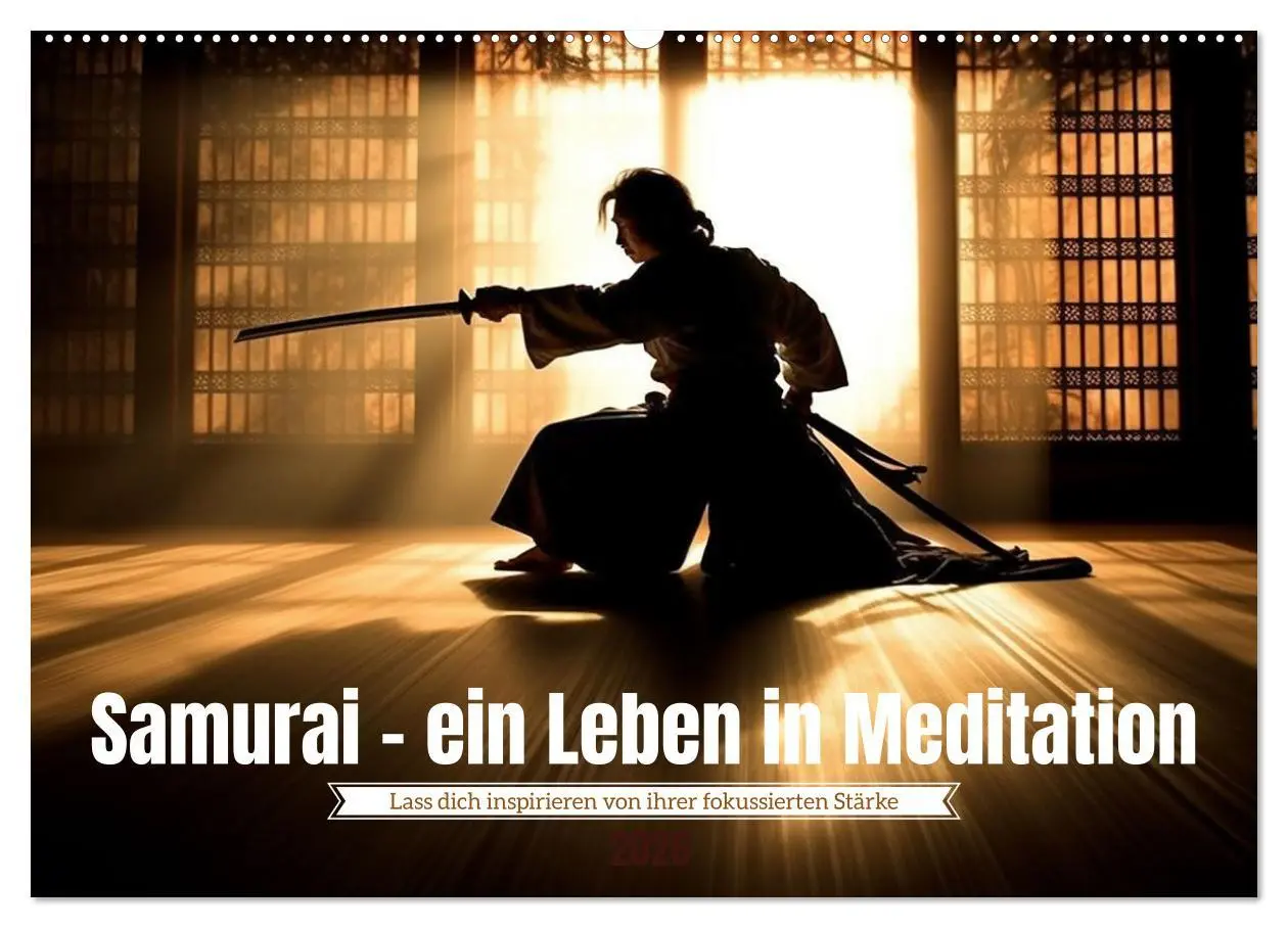 Cover: 9783457520130 | Samurai - ein Leben in Meditation (Wandkalender 2026 DIN A2 quer),...