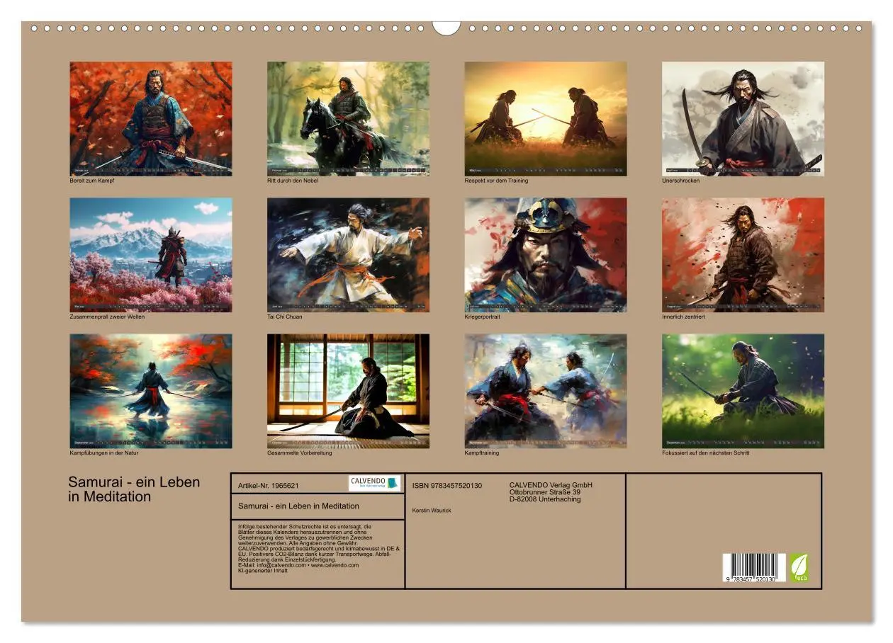 Bild: 9783457520130 | Samurai - ein Leben in Meditation (Wandkalender 2026 DIN A2 quer),...