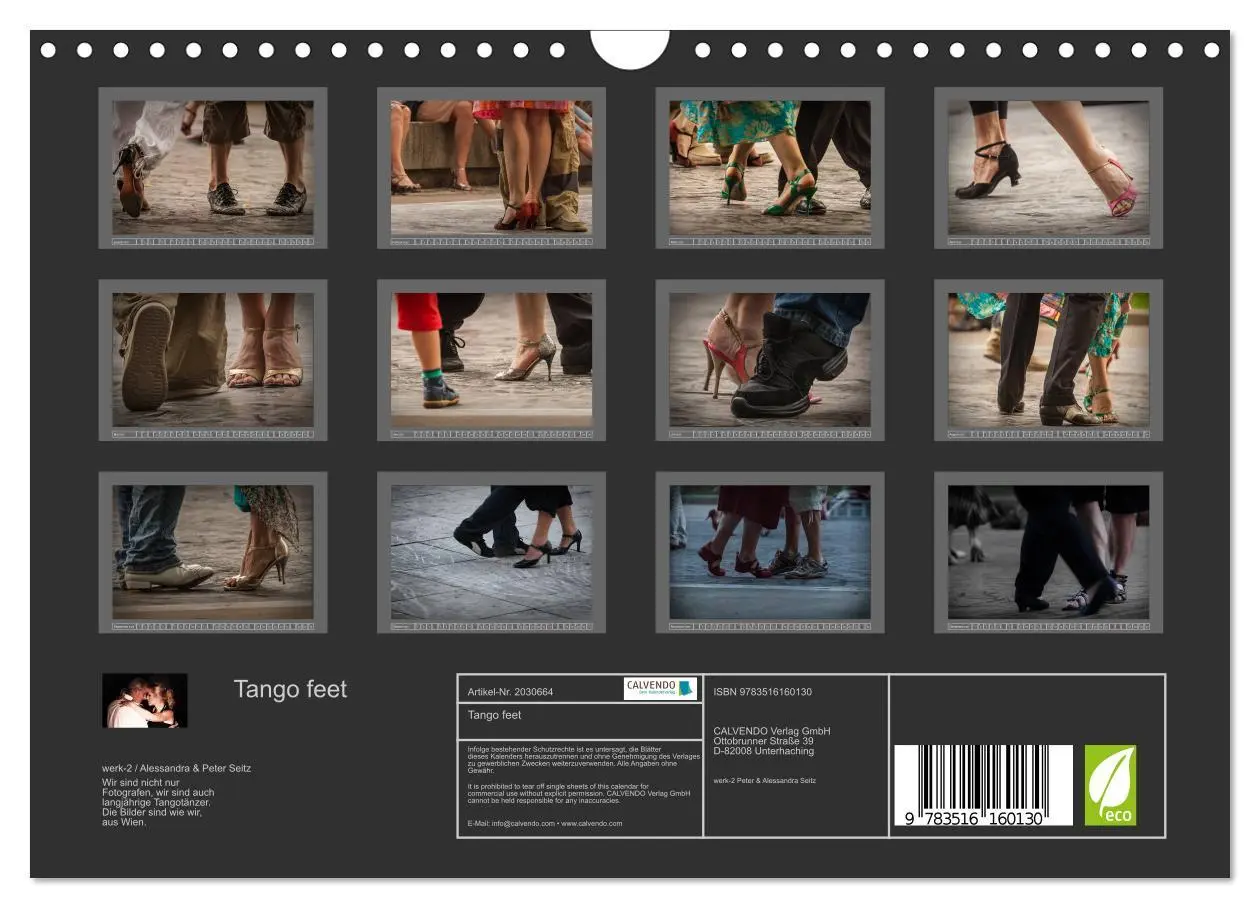 Bild: 9783516160130 | Tango feet (Wandkalender 2026 DIN A4 quer), CALVENDO Monatskalender