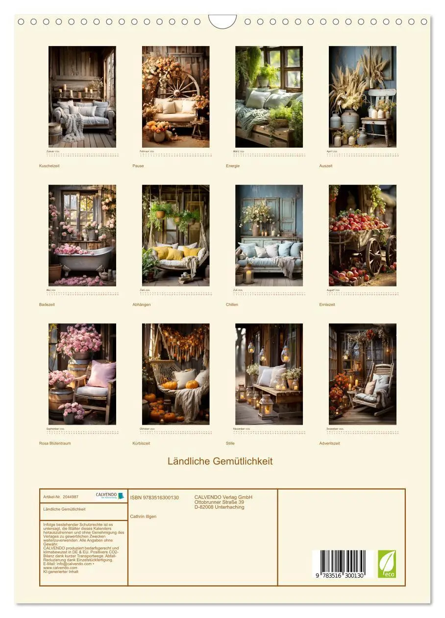 Bild: 9783516300130 | Ländliche Gemütlichkeit (Wandkalender 2026 DIN A3 hoch), CALVENDO...