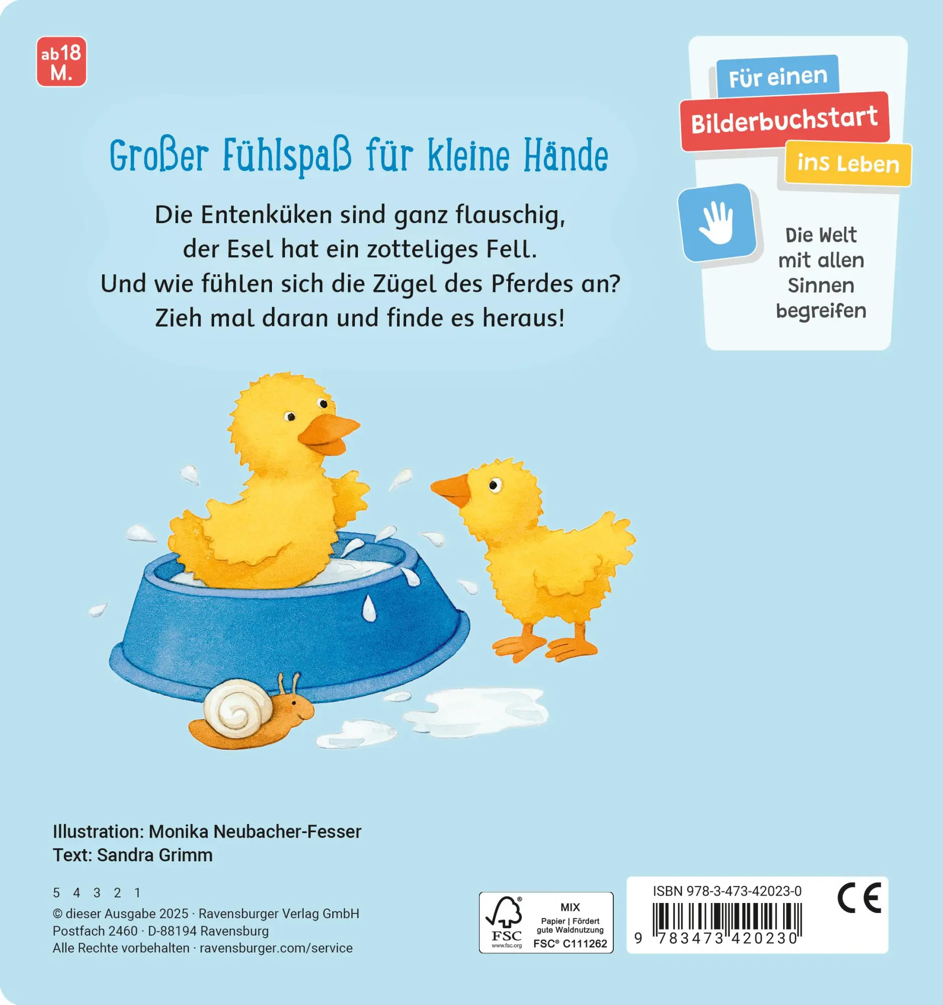 Rückseite: 9783473420230 | Mein großes Fühlbuch: Meine Lieblingstiere, Spielbuch ab 18...